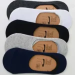 5-Pack Men's Cotton Invisible No-Show Socks - Non-Slip, Breathable
