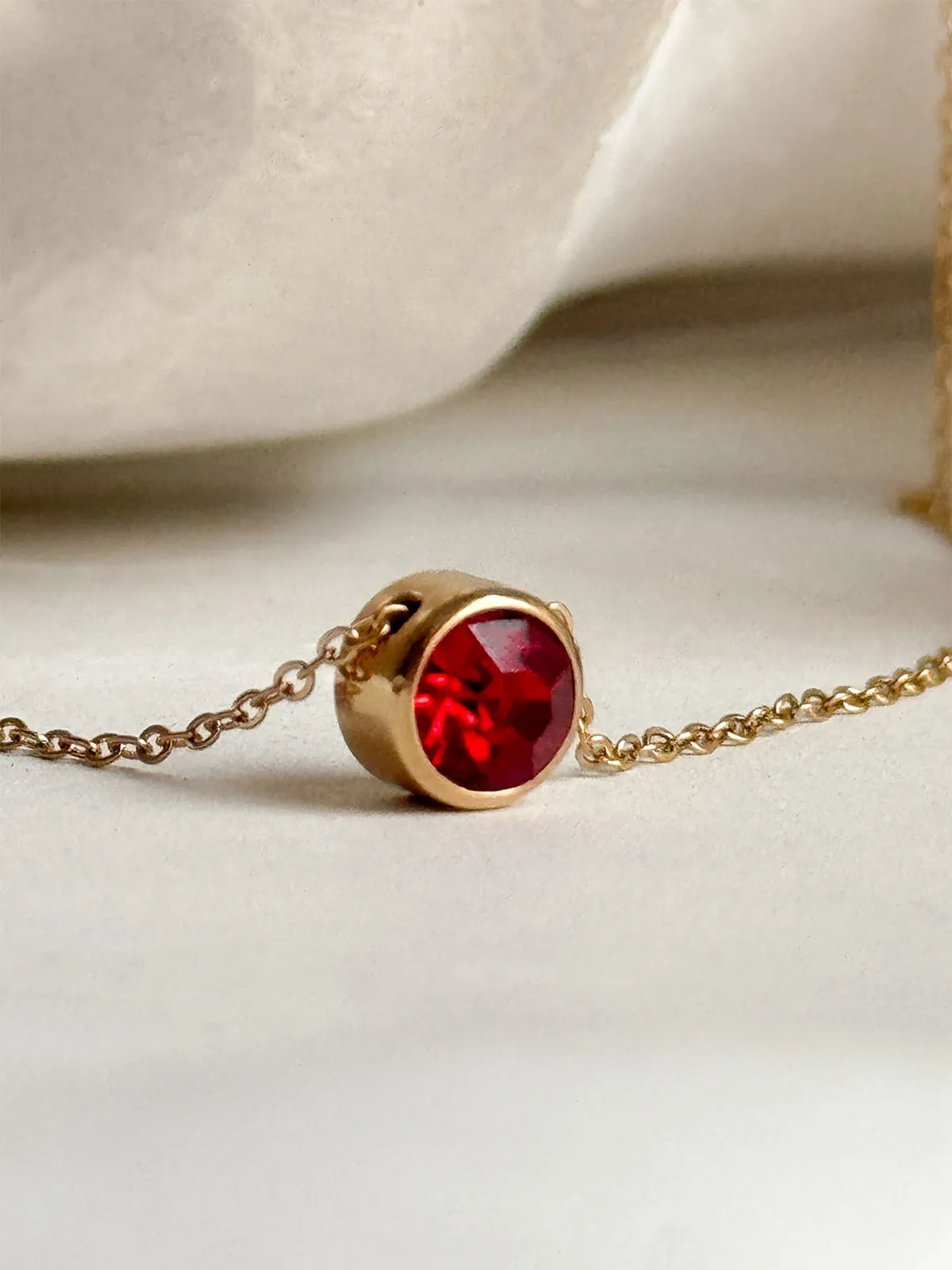 Red Stone Necklace Aura Red Stone Necklace – 18K Gold Plated Minimalist Jewelry - Image 1