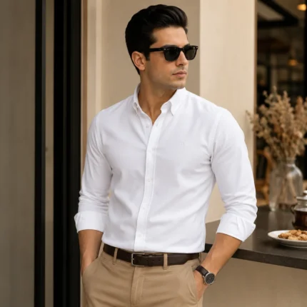 Men's Premium Oxford Shirt Slim Fit Cotton Button Down Shirt